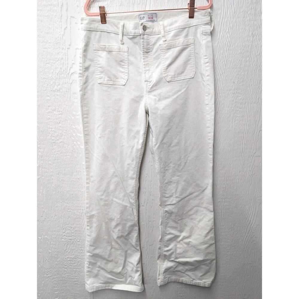 Gap Cream Corduroy 70's Flare High Rise Boho Hippie Earthy Festival Size 13 12 R